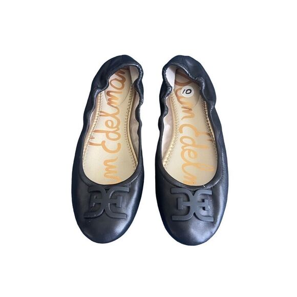 Sam Edelman Womens Black Round Toe Leather Slip On Flat Florence Ballet Size 10 - Picture 1 of 10